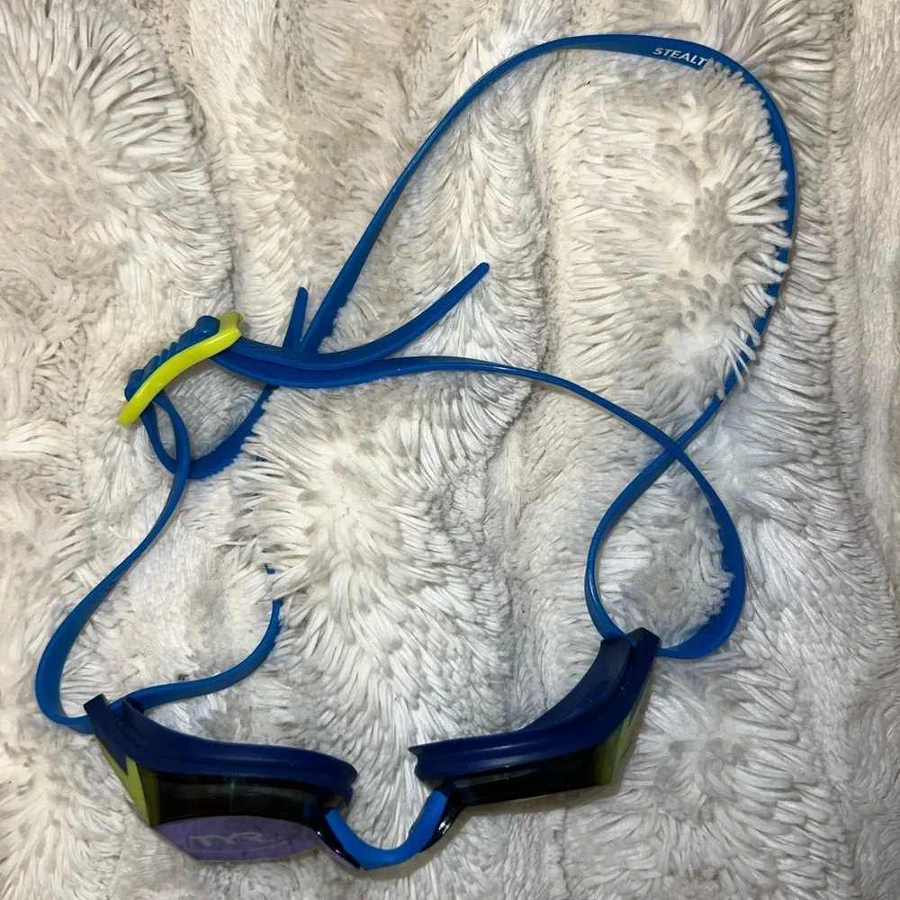 TYR Blue and Yellow Swim Goggles